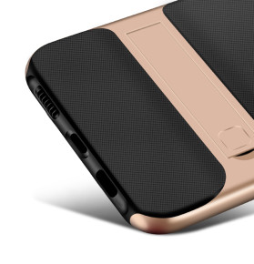 Луксозен силиконов гръб ТПУ Neo Hybrid ROYCE за Apple iPhone 11 Pro 5.8 черен с графитен кант и стойка